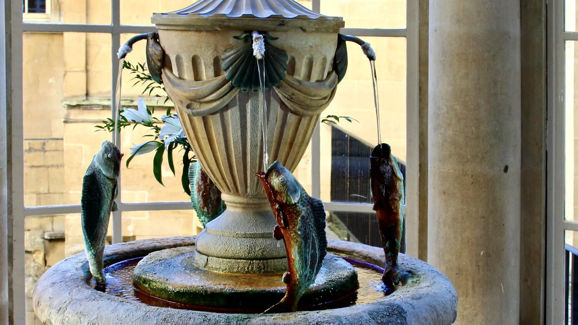The King's Spring at the Pump Room in Bath, England.